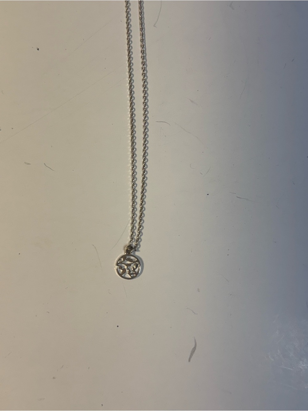 Sterling Silver Star Leaf Charm Necklace - Silver - Picture 2 of 2